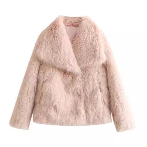Winter Plush Fluffy Lapel Jacket