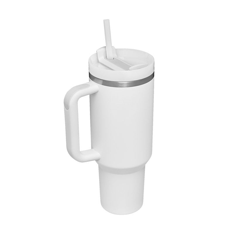 Stainless Steel Tumbler With Handle Straw Insulated