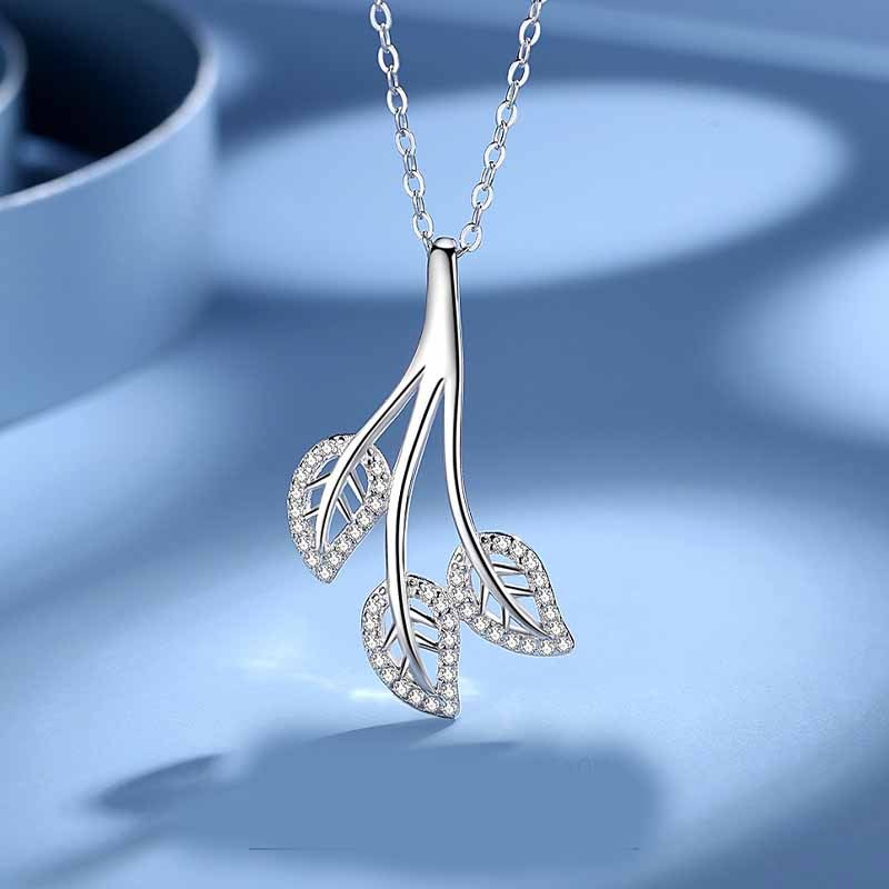 Sterling Silver Long Leaf Pendant