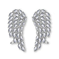 Cubic Zirconia Angel Wings Stud Earrings – White Gold Finish