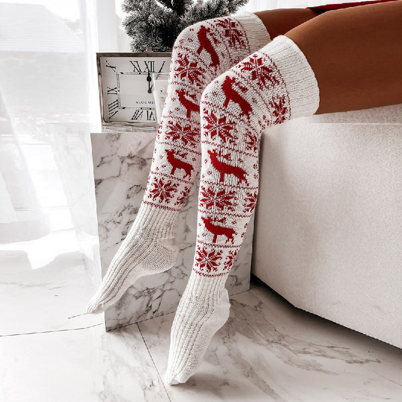 Warm Knitted Women Stocking Over-the-knee Free Size