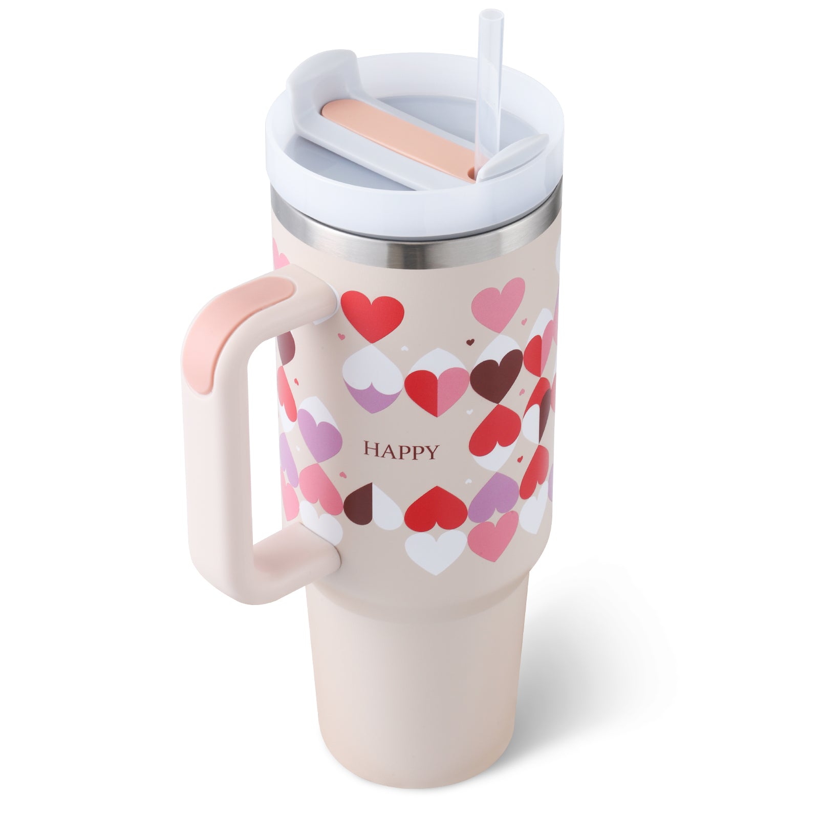 Stainless Steel Tumbler With Handle Straw Insulated