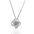 Silver Pendant Clover Diamond Necklace