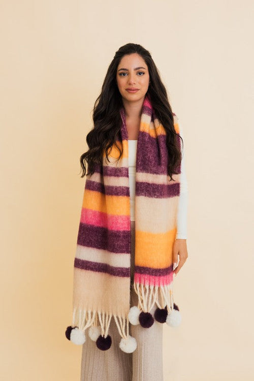 Chunky Pom Tassel Scarf