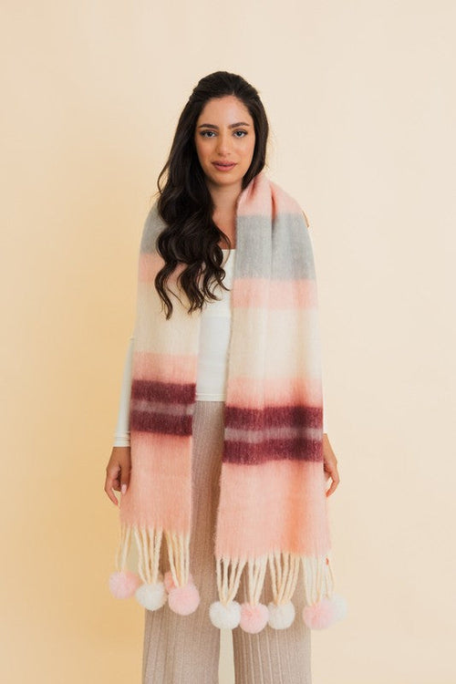 Chunky Pom Tassel Scarf