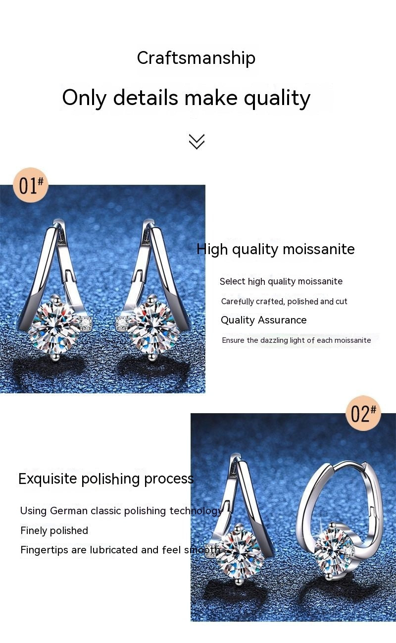 Silver Moissanite Luxury Earrings