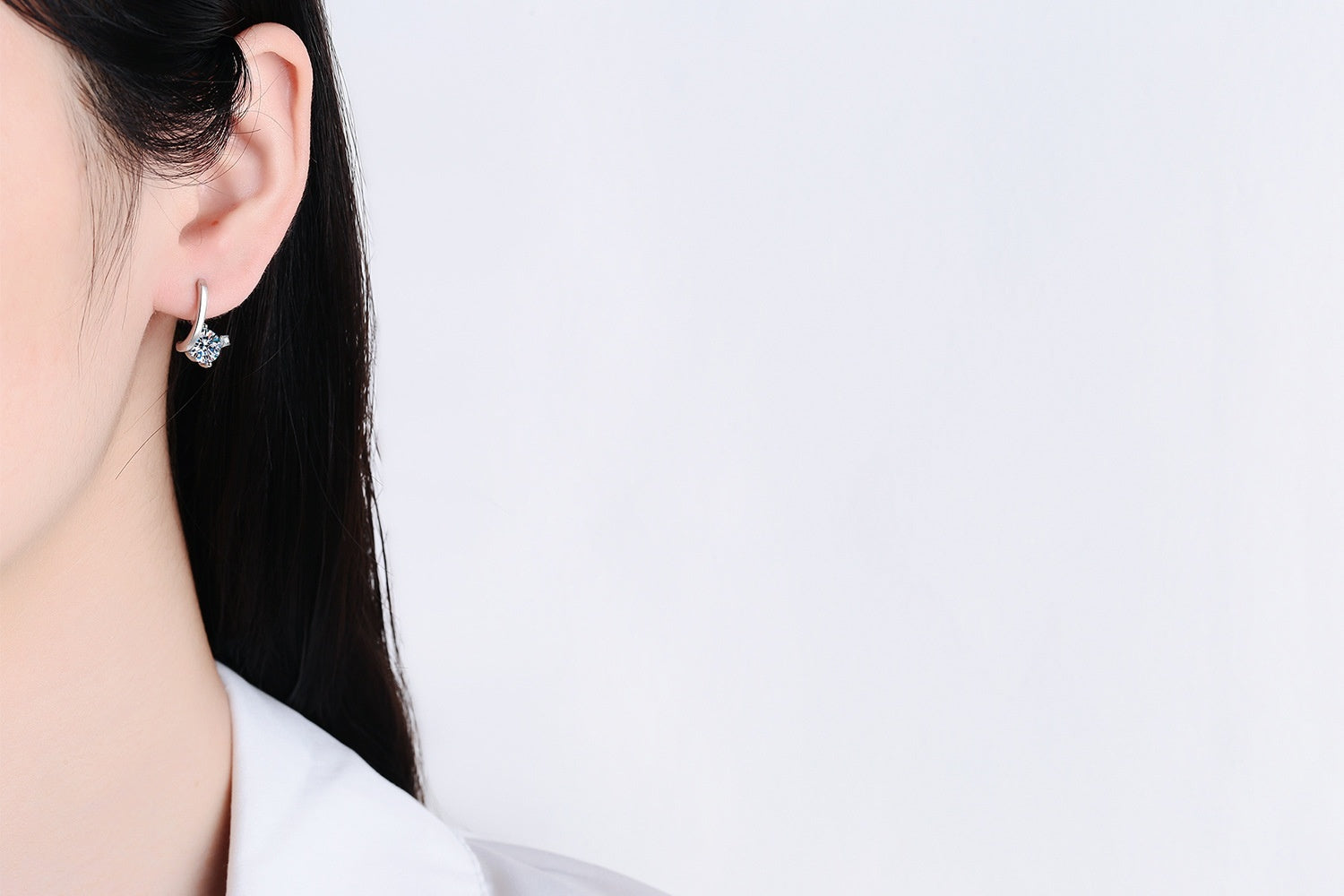 Silver Moissanite Luxury Earrings