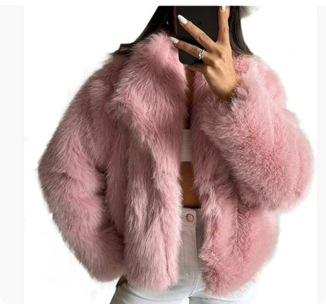 Winter Plush Fluffy Lapel Jacket