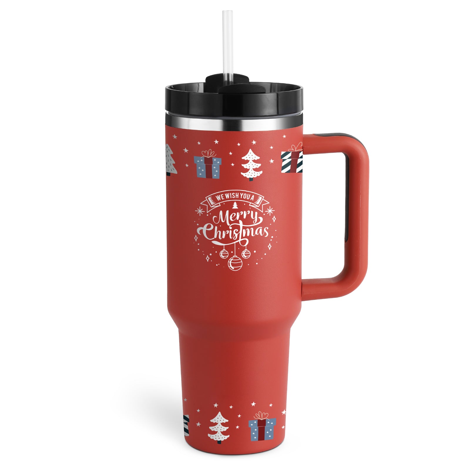 Stainless Steel Tumbler With Handle Straw Insulated