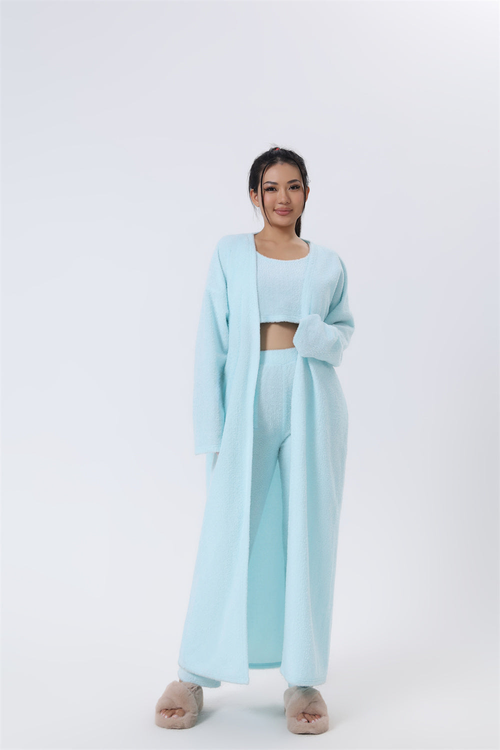 Cozy Pajama Lounge Set, Women Winter Dress