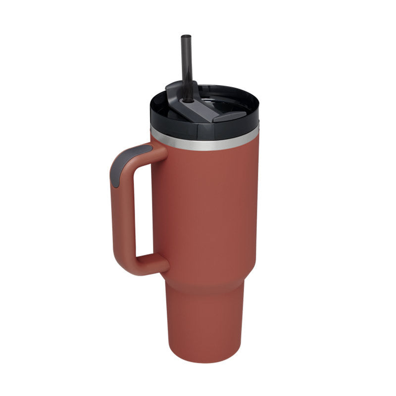 Stainless Steel Tumbler With Handle Straw Insulated