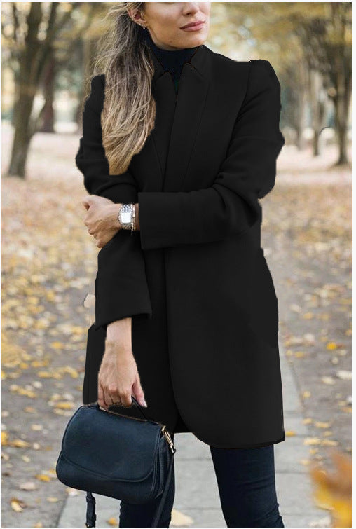 Women Collar Woolen Coat