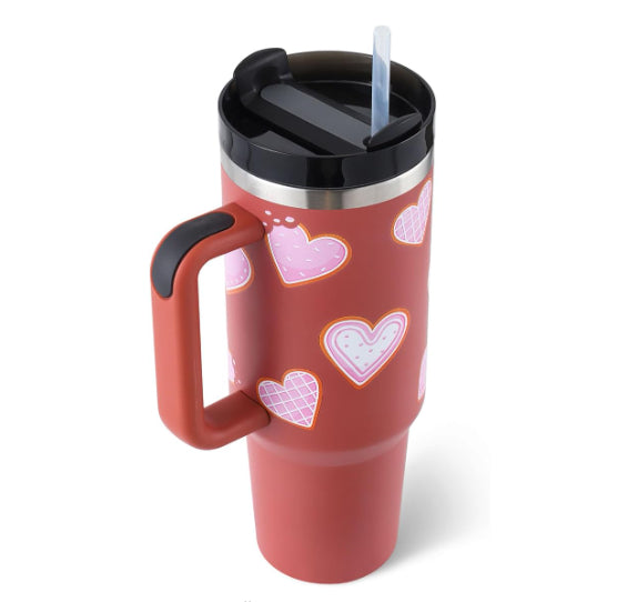 Stainless Steel Tumbler With Handle Straw Insulated