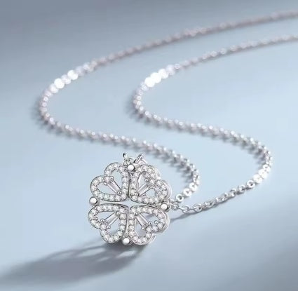 Flower Leaf Clower Hearts Necklace