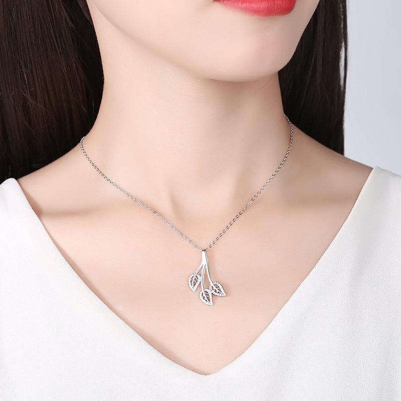 Sterling Silver Long Leaf Pendant