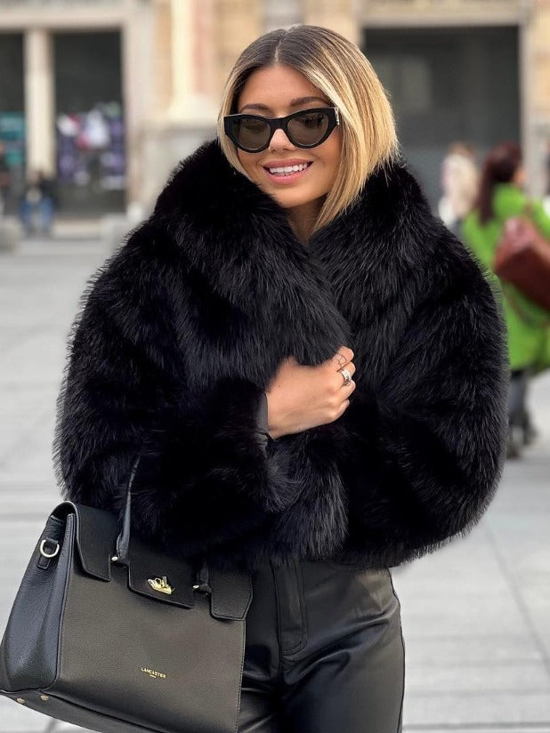 Winter Plush Fluffy Lapel Jacket