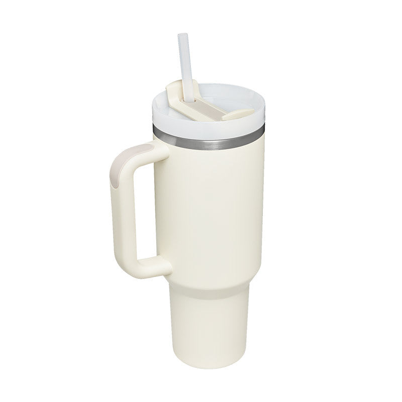 Stainless Steel Tumbler With Handle Straw Insulated