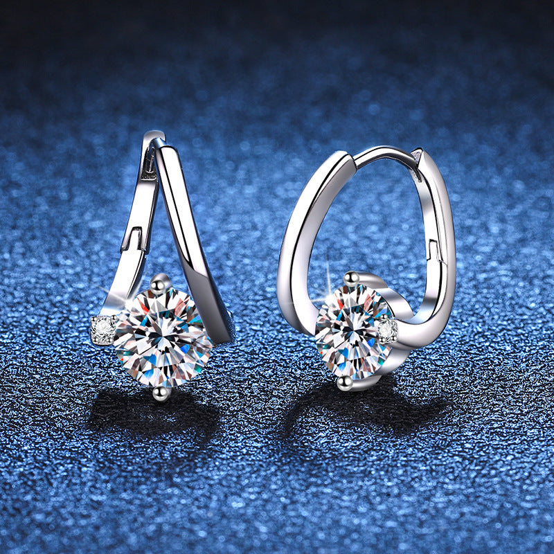 Silver Moissanite Luxury Earrings