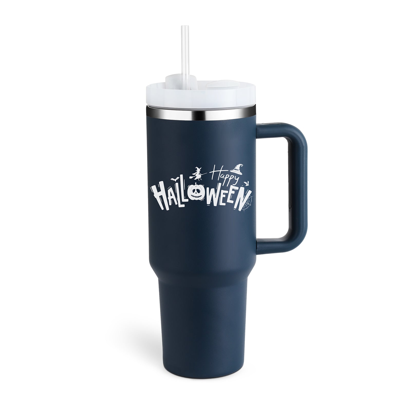 Stainless Steel Tumbler With Handle Straw Insulated