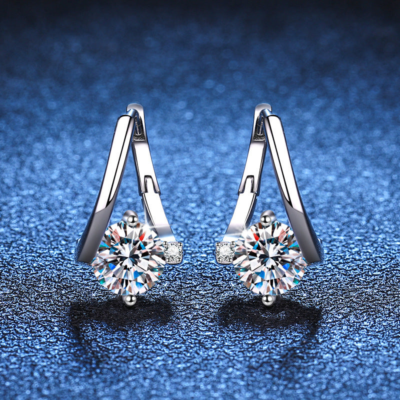 Silver Moissanite Luxury Earrings