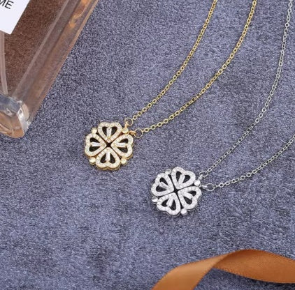 Flower Leaf Clower Hearts Necklace