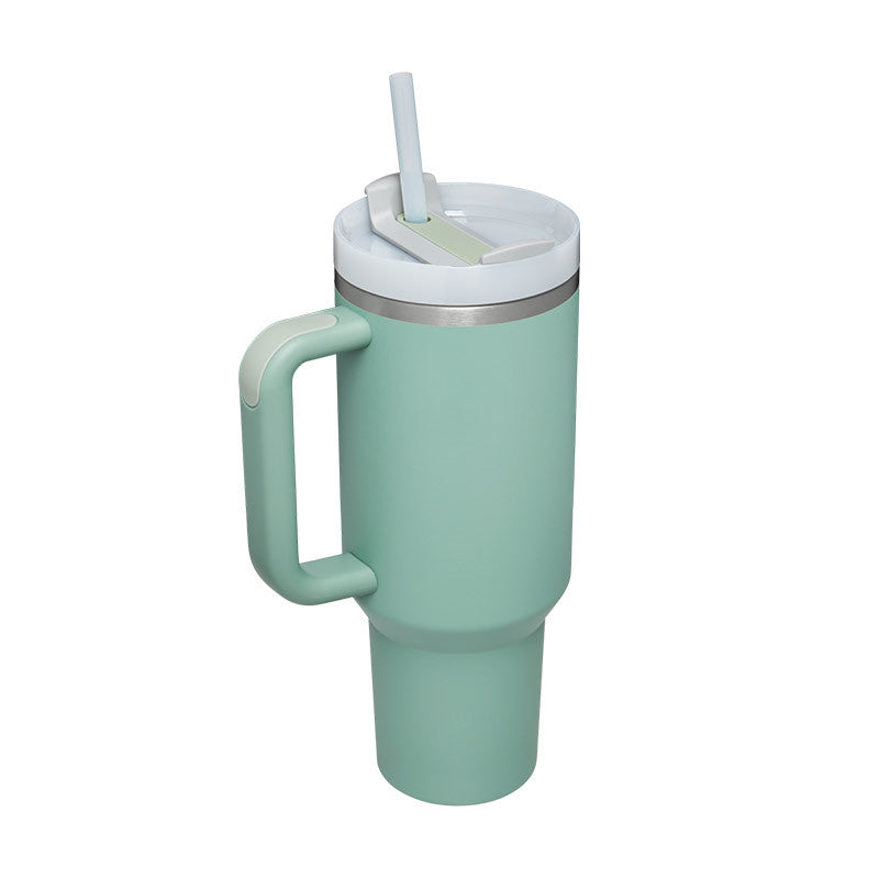 Stainless Steel Tumbler With Handle Straw Insulated