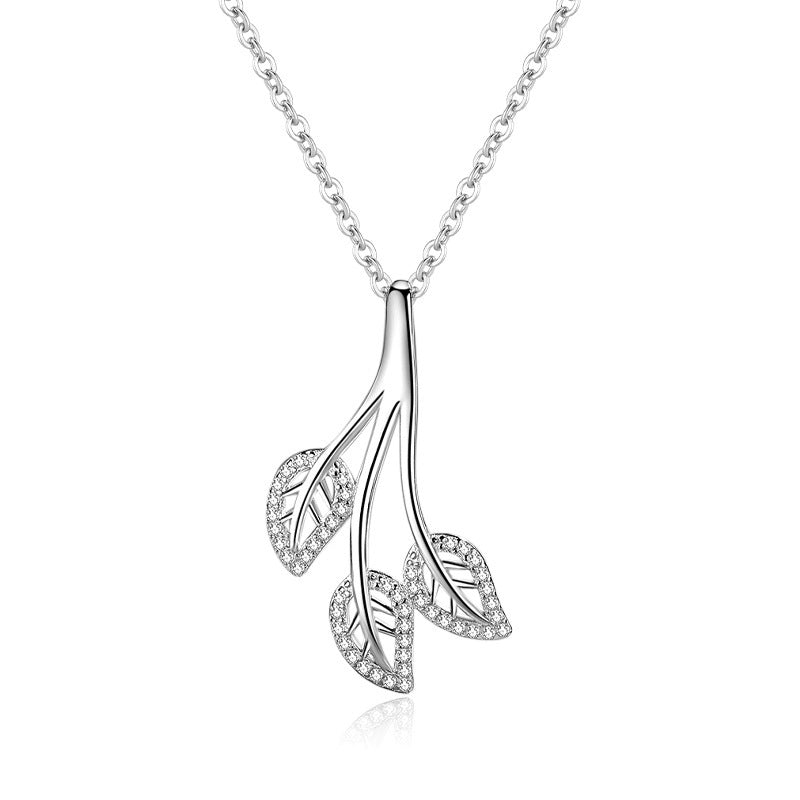 Sterling Silver Long Leaf Pendant