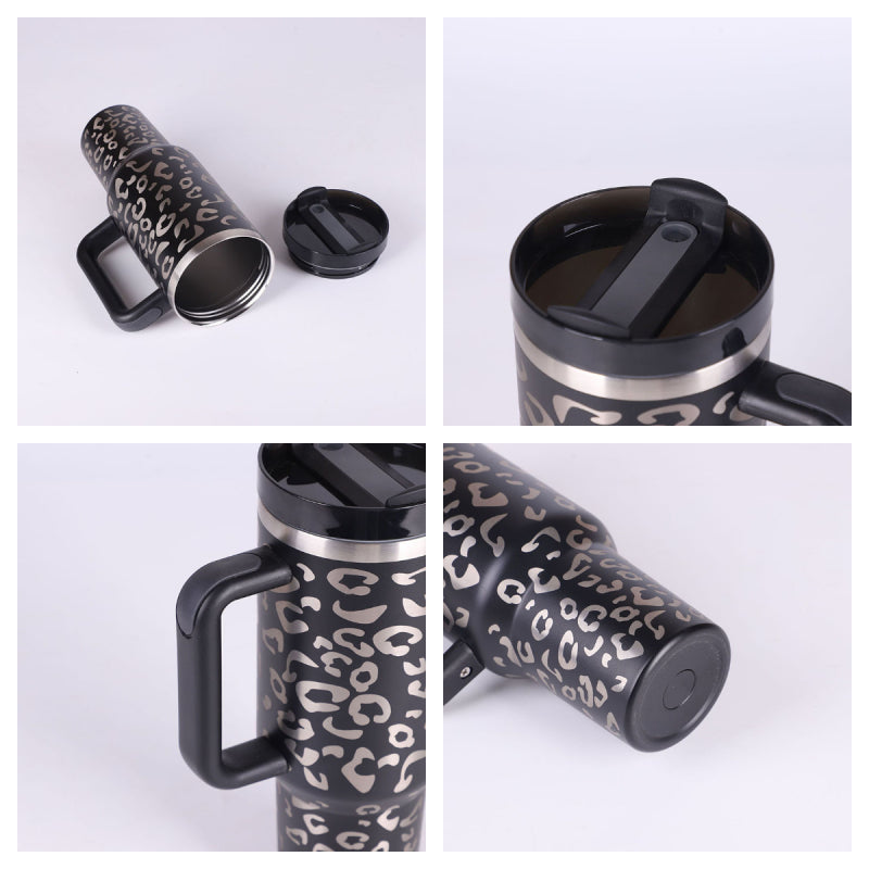 Stainless Steel Tumbler With Handle Straw Insulated