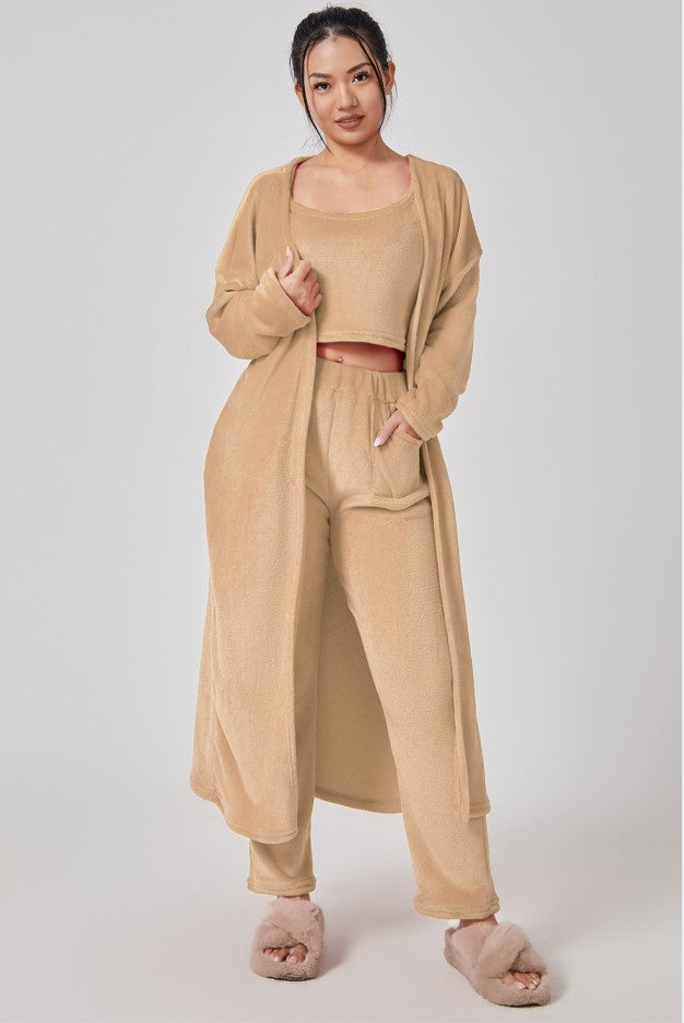 Cozy Pajama Lounge Set, Women Winter Dress