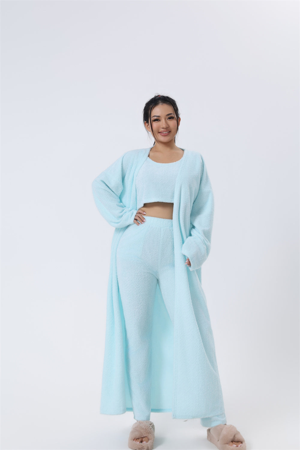 Cozy Pajama Lounge Set, Women Winter Dress