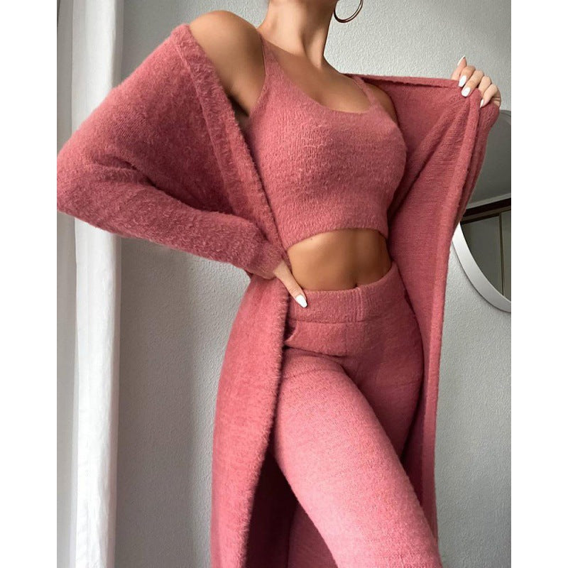 Cozy Pajama Lounge Set, Women Winter Dress