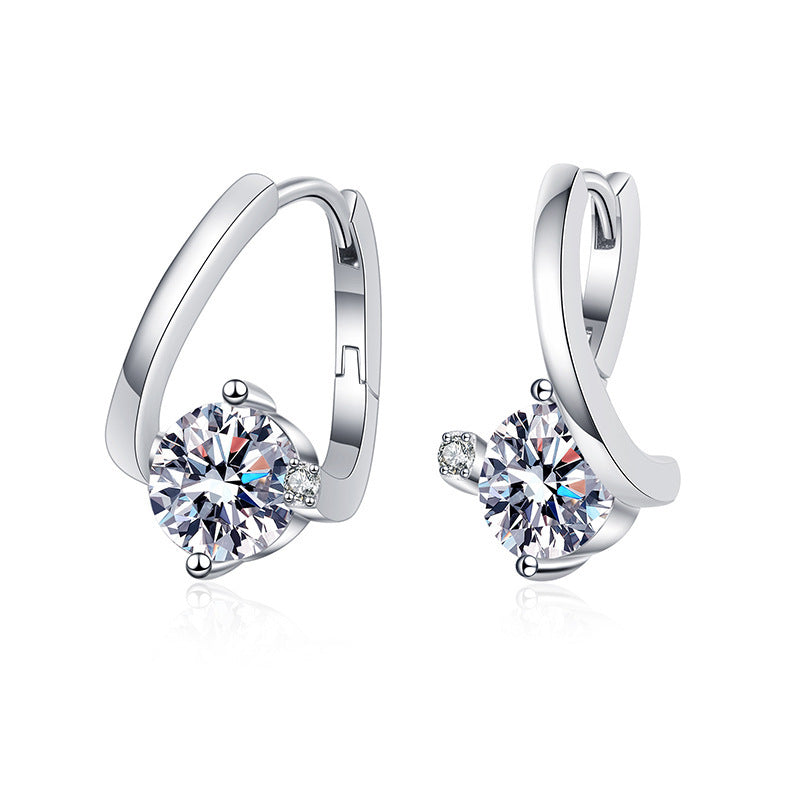Silver Moissanite Luxury Earrings